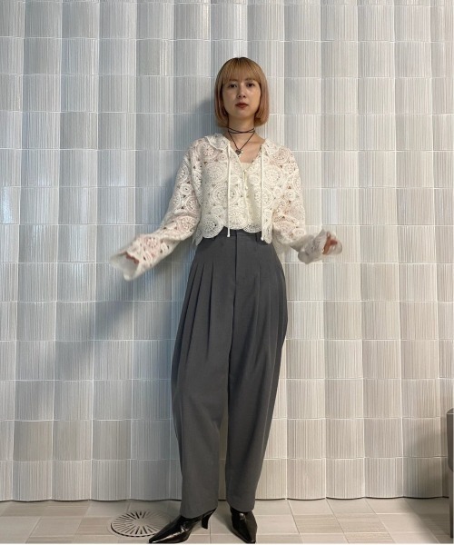 Ameri（アメリ） スラックス パンツ UND WOOL MULTI TUCK PANTS