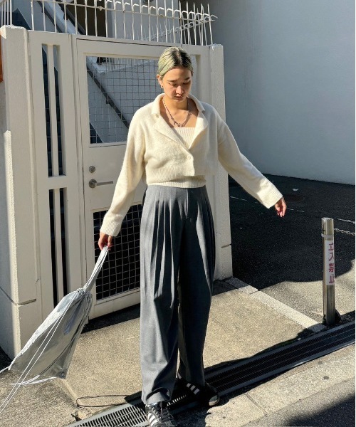 Ameri（アメリ） スラックス パンツ UND WOOL MULTI TUCK PANTS