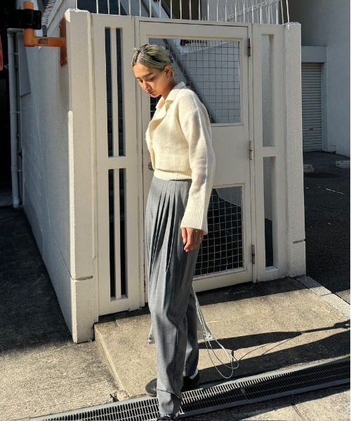 Ameri（アメリ） スラックス パンツ UND WOOL MULTI TUCK PANTS