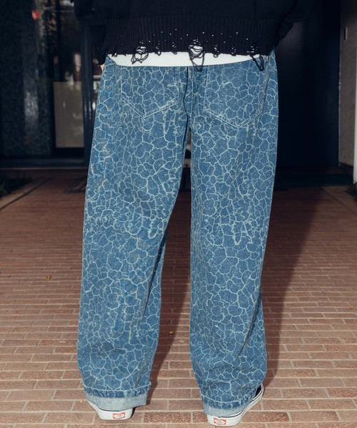 Subciety ジーンズ Laser processed denim pants メンズ