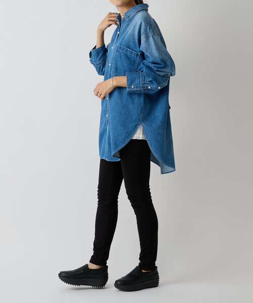 ブラウス シャツ 「FRIPIER」8.5OZ デニムパールボタンシャツ レディース