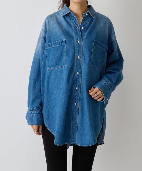ブラウス シャツ 「FRIPIER」8.5OZ デニムパールボタンシャツ レディース
