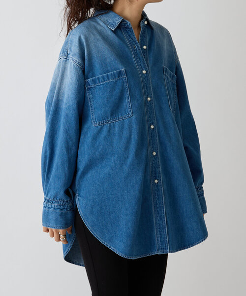 ブラウス シャツ 「FRIPIER」8.5OZ デニムパールボタンシャツ レディース