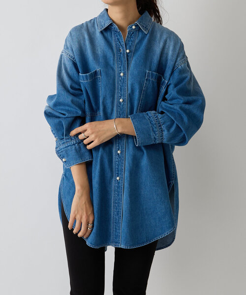 ブラウス シャツ 「FRIPIER」8.5OZ デニムパールボタンシャツ レディース