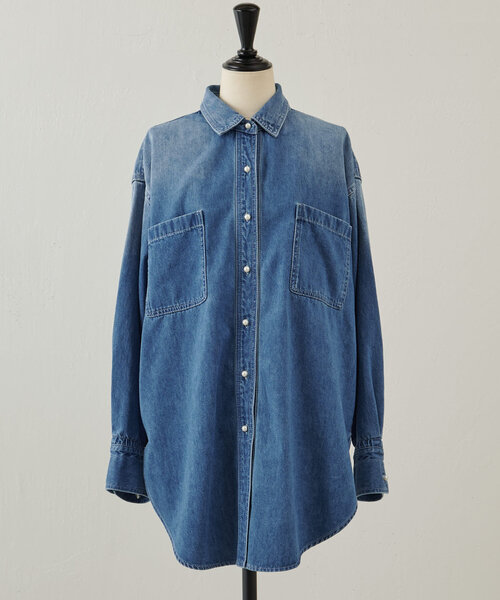 ブラウス シャツ 「FRIPIER」8.5OZ デニムパールボタンシャツ レディース