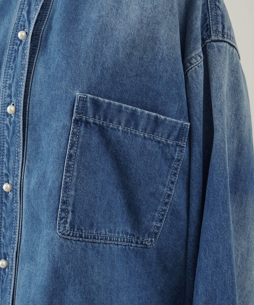 ブラウス シャツ 「FRIPIER」8.5OZ デニムパールボタンシャツ レディース