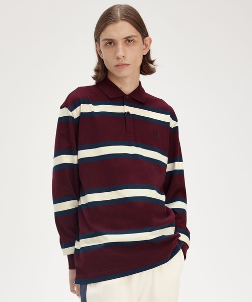 FRED PERRY ポロシャツ Jersey Stripe Polo Shirt／ジャージー