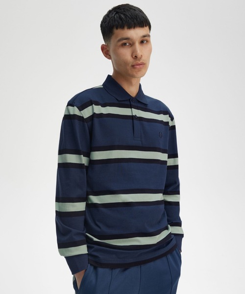 FRED PERRY ストライプ ポロシャツ L FRED PERRY ポロシャツ 「FRED PERRY/フレッドペリー別注