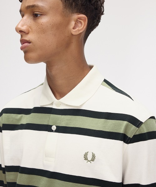 FRED PERRY narifuri ストライプポロシャツ Mサイズ FRED PERRY フレッドペリー ポロシャツ 半袖 メンズ ナリフリ