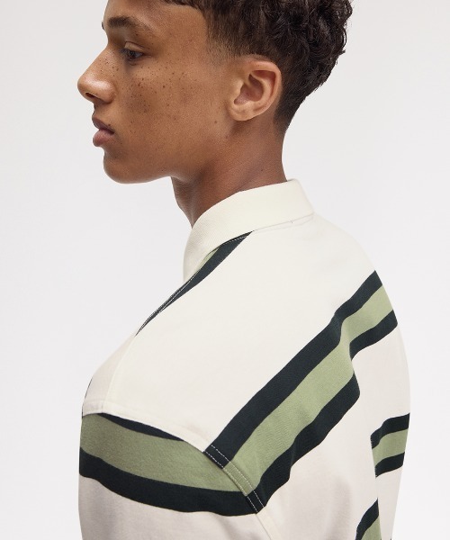 FRED PERRY ポロシャツ Jersey Stripe Polo Shirt／ジャージー