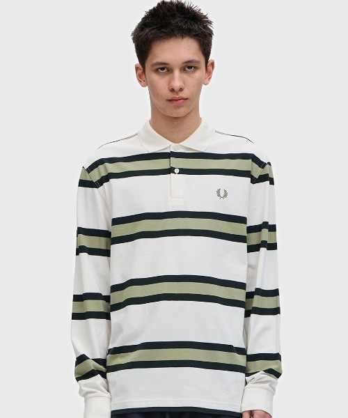 Fred Perry ロゴ ストライプ ポロシャツ FRED PERRY（フレッドペリー）の「FRED PERRY × BEAMS / 別注