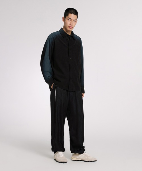 ブラウス シャツ Spray-printed Fine Corduroy Shirt / プリントカラースシャツ レディース JNBY ブラウス シャツ Spray-printed Fine Corduroy Shirt