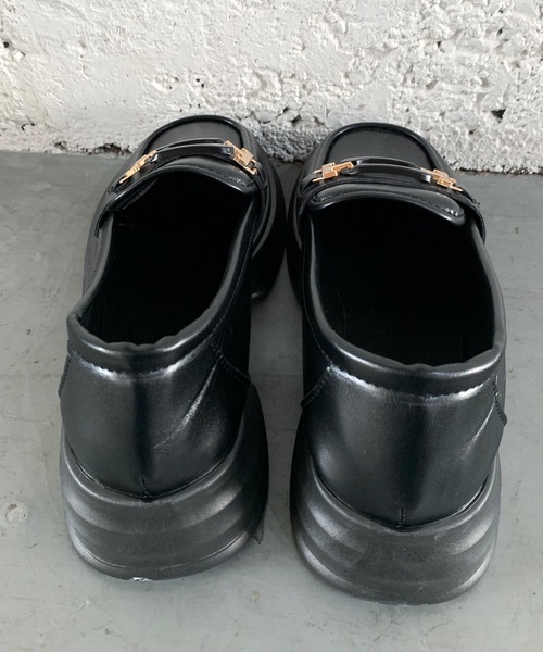 ローファー スクエアトゥビット厚底ローファー レディース : ZOZOTOWN