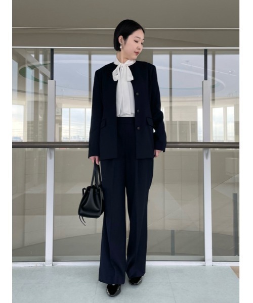 Mila Owen ジャケット ノーカラージャケット SET UP比翼釦構築
