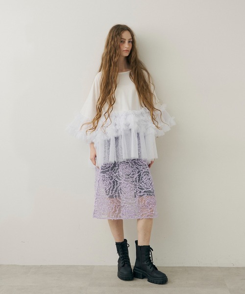 J1U by LA BELLE ETUDE ボリュームチュールTシャツ ブラック