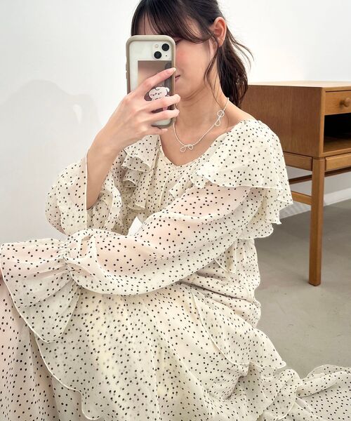 マコロン♡ ラスト、現品限り！フリルいっぱいワンピース MAJESTIC LEGON（マジェスティックレゴン） ワンピース エアリーフリル