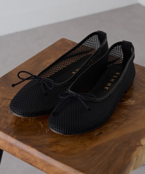 REMME（レメ） バレエシューズ パンプス 「REMME」メッシュリボン