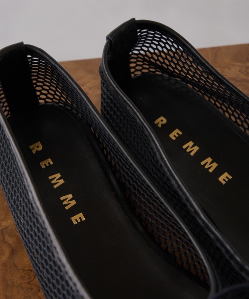 REMME（レメ） バレエシューズ パンプス 「REMME」メッシュリボン