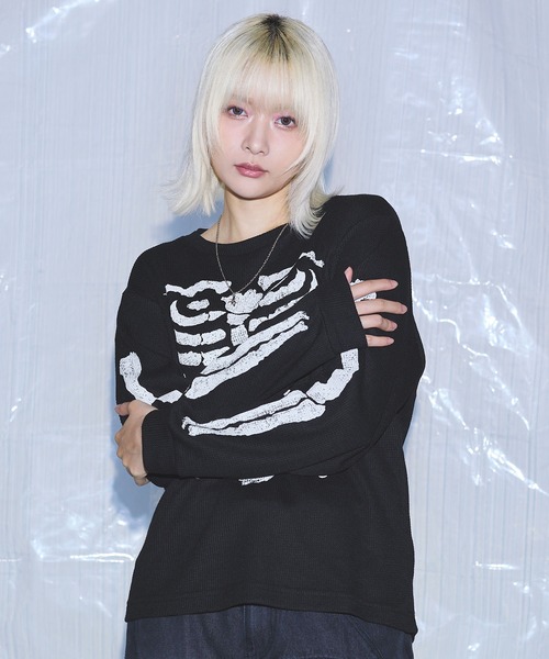 tシャツ ボーングラフィックサーマルロングスリーブTシャツ「UNISEX