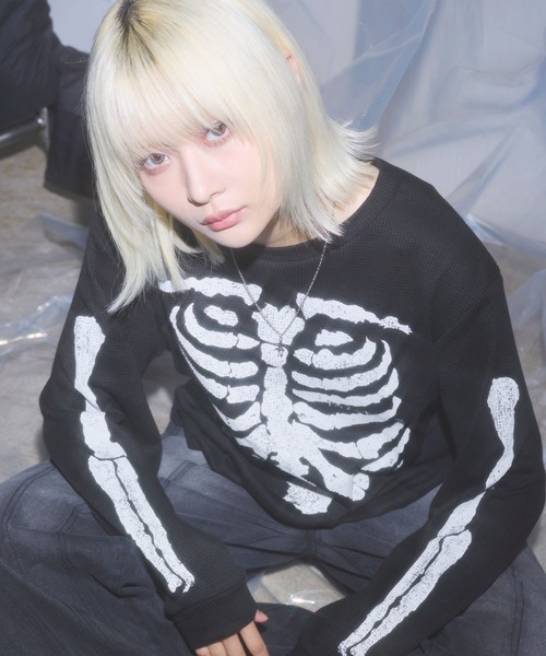 tシャツ ボーングラフィックサーマルロングスリーブTシャツ「UNISEX