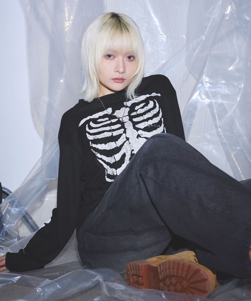 tシャツ ボーングラフィックサーマルロングスリーブTシャツ「UNISEX