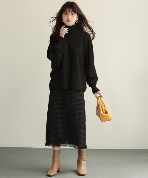 「SAISON DE PAPILLON」 ドルマンスリーブニット M ブラック レディース_画像4