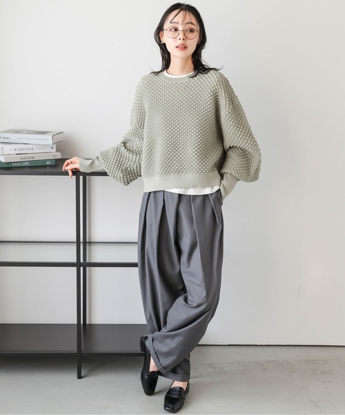 ニット セーター ジャガードニットプルオーバー レディース