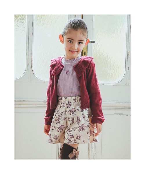 「BeBe」 「KIDS」ニットカーディガン 90 エンジ キッズ_画像4