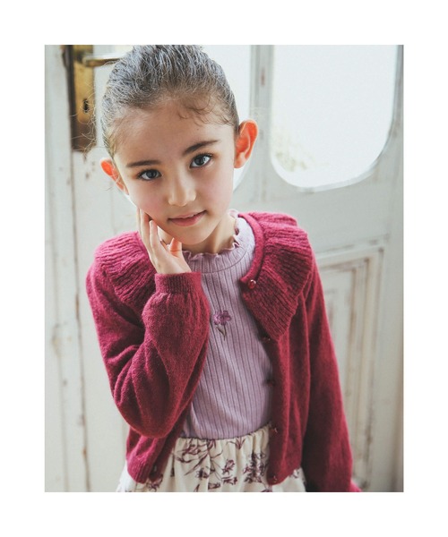 「BeBe」 「KIDS」ニットカーディガン 90 エンジ キッズ_画像6