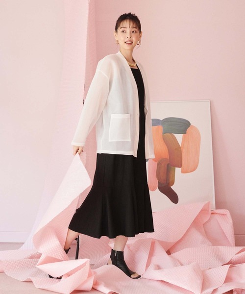 fifth カーディガン Vネックシアーダンボールカーディガン レディース