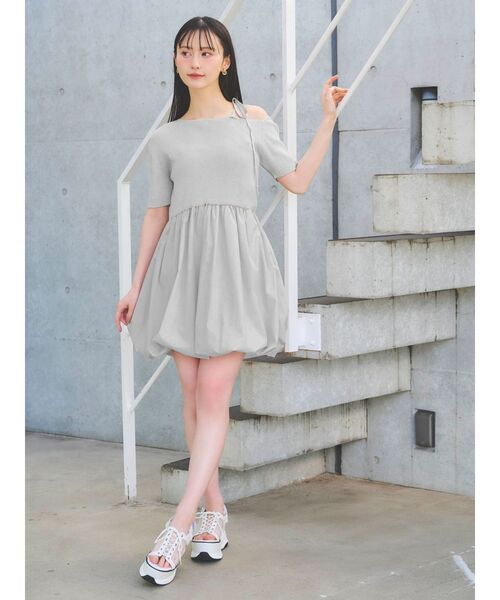 Sheller ドッキング バルーン ワンピース dazzlin ワンピース ニットドッキングバルーンワンピース