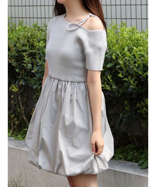 シェリエ　ドッキングバルーンワンピース WEB限定】ニットドッキングバルーンワンピース