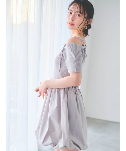 dazzlin ワンピース ニットドッキングバルーンワンピース