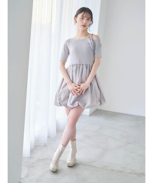 Sheller ドッキング バルーン ワンピース dazzlin ワンピース ニットドッキングバルーンワンピース