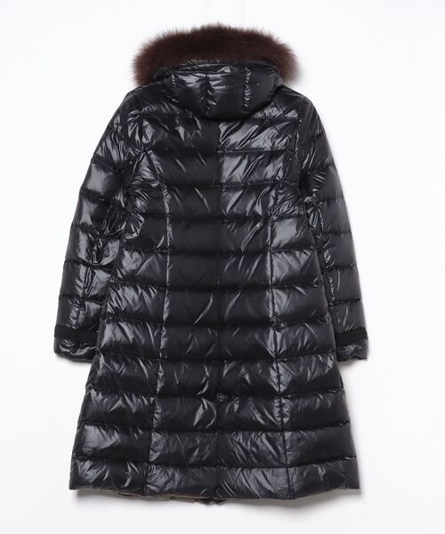 LANVIN 黒 ダウンコート フード付き LANVIN en Bleu 「LANVIN Bleu」 ダウンコート 38 ブラック レディース