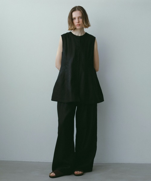 etre tokyo ドロストヘムリネンワイドパンツ ドロストヘムリネンワイドパンツ(S WHITE): ボトムス │ ETRE