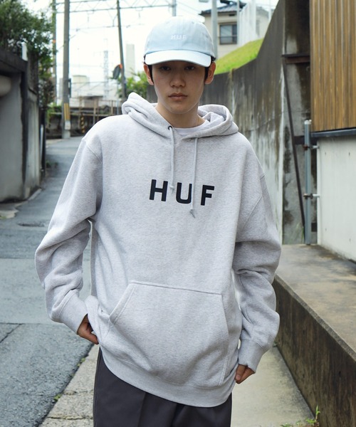 HUF 「HUF」 プルオーバーパーカー MEDIUM グレー メンズ HUF 「HUF」 プルオーバーパーカー MEDIUM グレー メンズ
