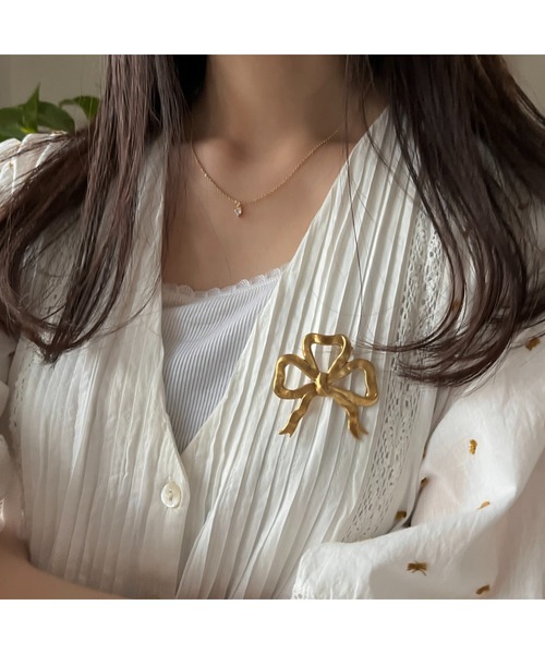 TONE（トネ） ブローチ 「Spill The Beans」BRASSリボンブローチ(MA