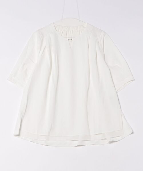 tシャツ スキッパーネックT　BL レディース