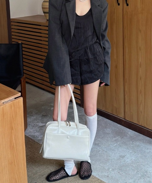ショルダーバッグ バッグ 「本革」 ロングハンドル スクエアショルダーバッグ レディース_5