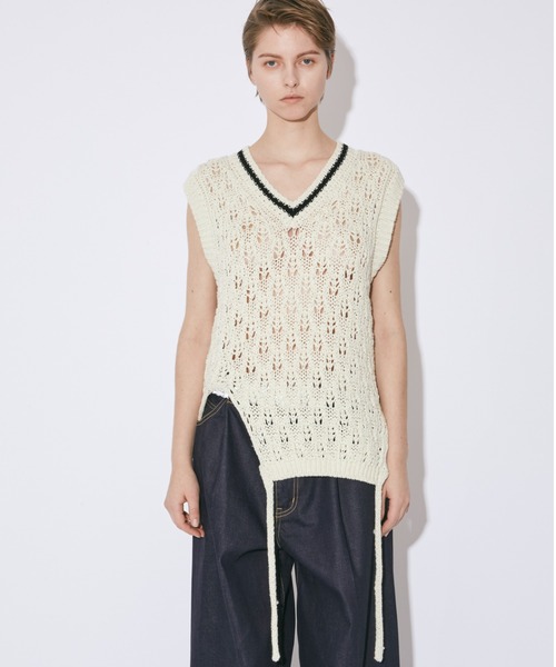 ニット セーター ビューティフルピープル beautiful people double-end cotton   wool linen lace t