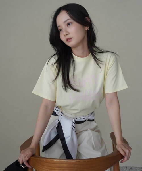 tシャツ ペンキ風ロゴEIMY PARIS Tシャツ レディース eimy istoire tシャツ ペンキ風ロゴEIMY PARIS Tシャツ