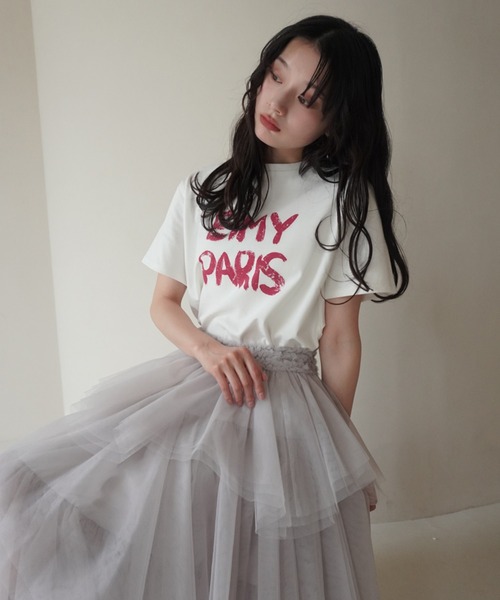 EIMY ISTOIRE（エイミーイストワール） tシャツ ペンキ風ロゴEIMY