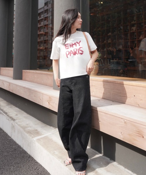 エイミーイストワール eimy istoire ペンキ風ロゴEIMY PARIS Tシャツ （PINK） ペンキ風ロゴEIMY PARIS Tシャツ（Tシャツ/カットソー）｜eimy