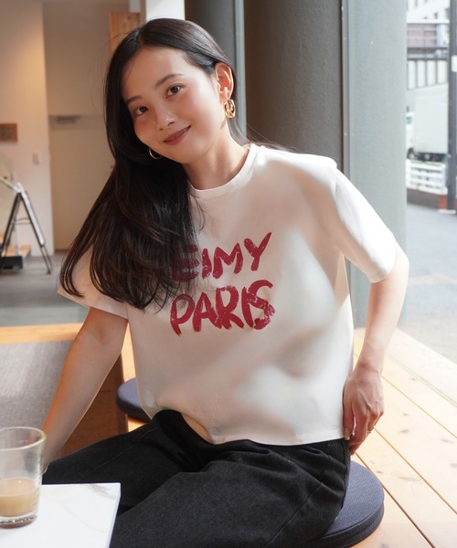 eimy istoire tシャツ ペンキ風ロゴEIMY PARIS Tシャツ