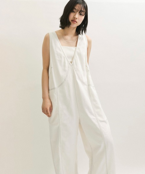 【逸品】・【サステナブル】ペプラムロンパース 逸品】・【サステナブル】ペプラムロンパース