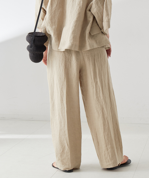 L'ESSAGE へンプリネンワイドイージーパンツ ベージュ 38 journal standard L'essage パンツ ヘンプリネンワイドイージー