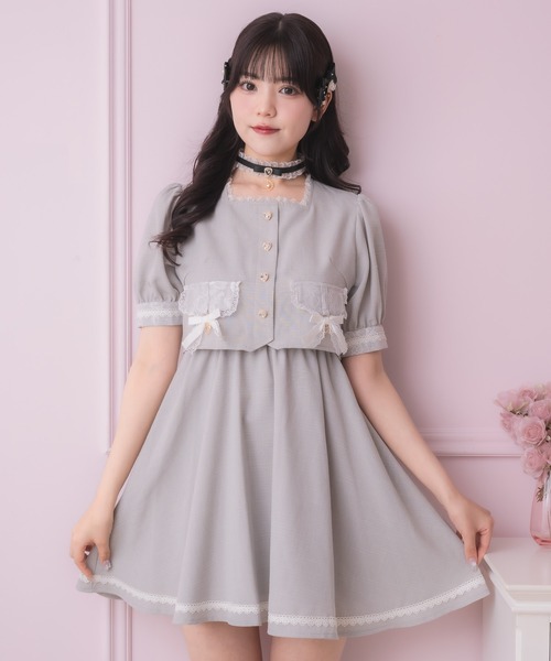 ROJITA（ロジータ） ワンピース フラップリボン付レイヤードワンピース