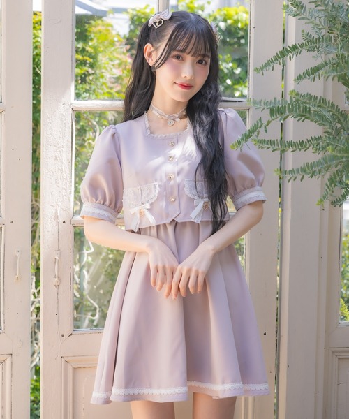 ROJITA（ロジータ） ワンピース フラップリボン付レイヤードワンピース
