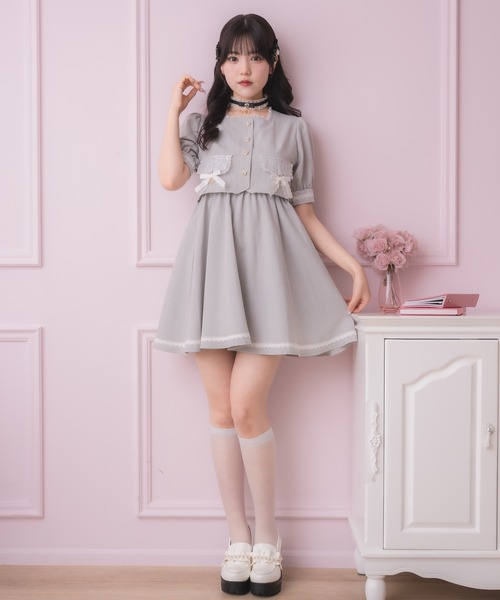 ROJITA（ロジータ） ワンピース フラップリボン付レイヤードワンピース